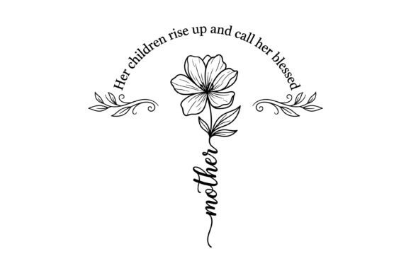 Blessed Mother Floral Christian Design T-Shirt Designs