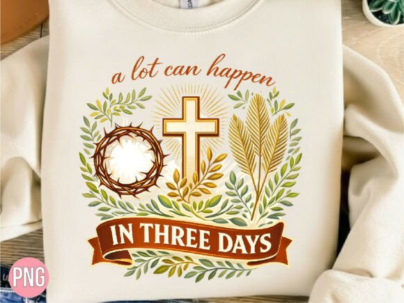 Christian Easter Cross Crown Thorns PNG: T-Shirt Designs