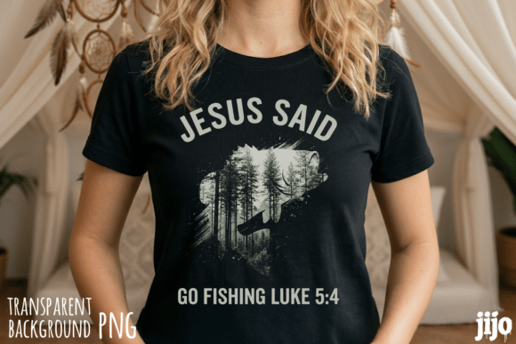 Christian Fishing Jesus Luke PNG T-Shirt Designs