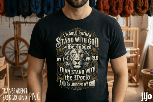 Christian Lion God Judged PNG for T-Shirt Designs