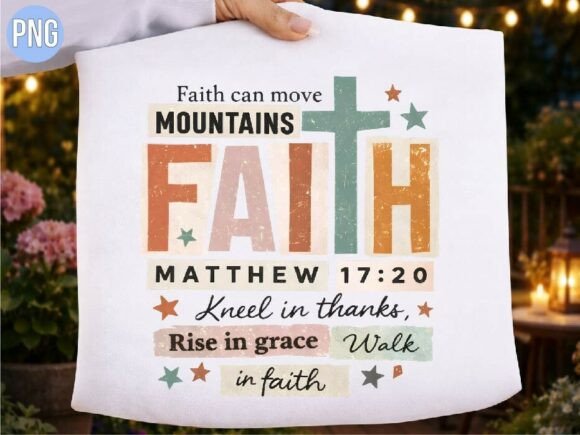 Faith Can Move Mountains Christian PNG T-Shirt Designs