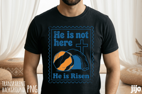 He Risen Christian Cross PNG for T-Shirt Designs