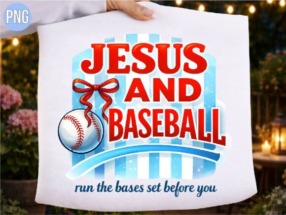Jesus and Baseball Religious Sport PNG T-Shirt Designs