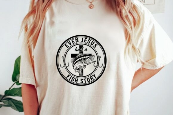 Jesus Fish Story Fishing Bass Quote PNG for T-Shirt Designs