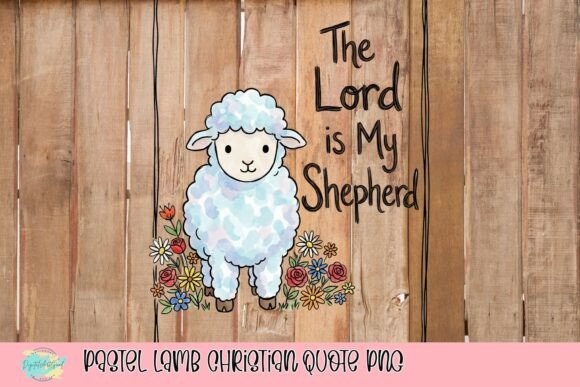 Pastel Lamb Christian Quote PNG for T-Shirt Designs