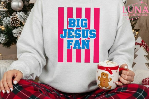 Striped Big Jesus Fan PNG for T-Shirt Designs